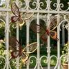 1/3PCS Hollow Double Layer Rusty Butterfly Wall Hanging Butterfly Garden Decor Patio