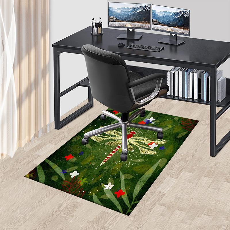 1PC Dragonfly Flowers Extra Large Non Slip Floor carpet, Office, family, bedroom, Studio   Large Area Rug Indoor Rugs, , Vibrant Colors