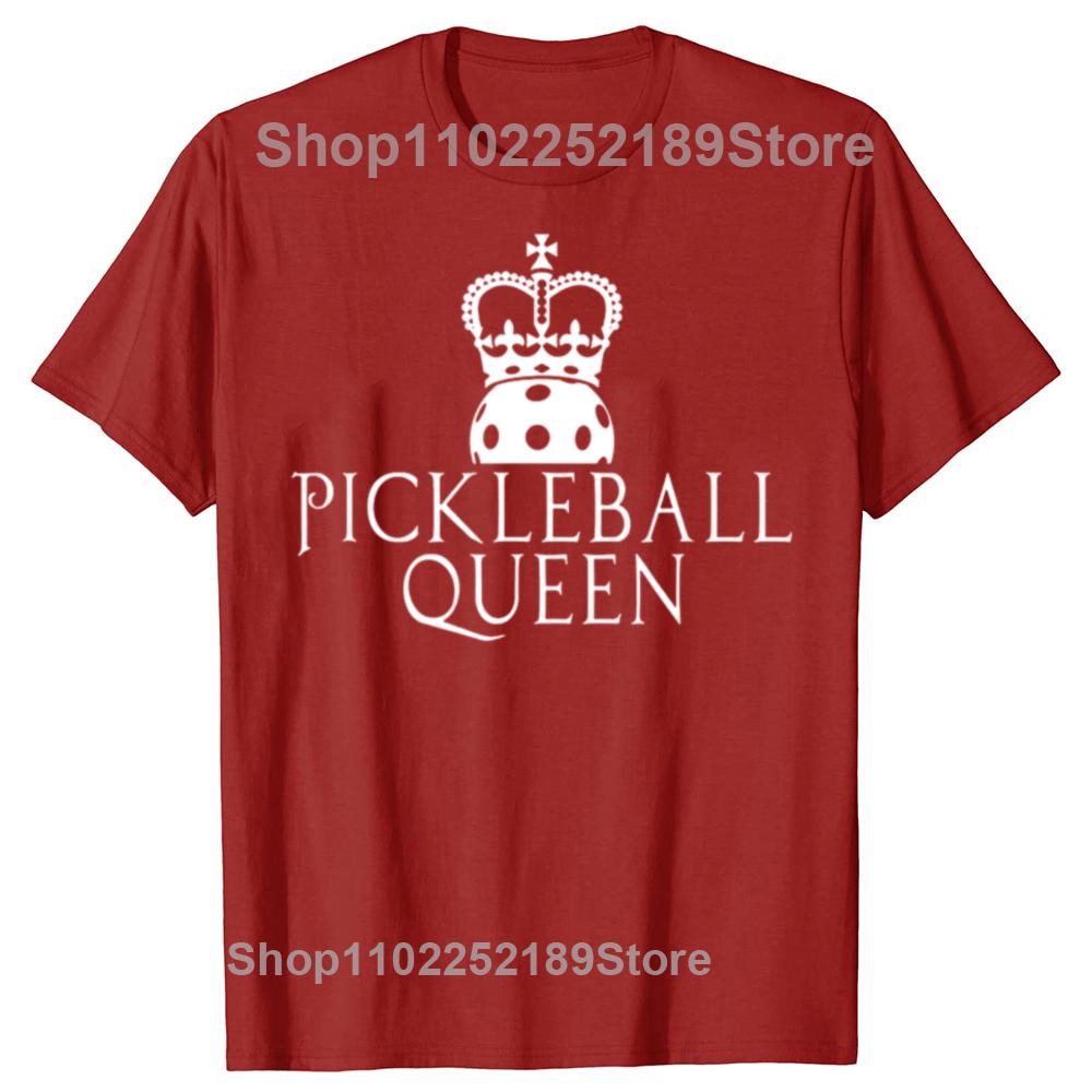 Funny Pickleball Queen Graphic Tshirt Men Women's Fashion Casual Oversized T-shirts Men's 100% Cotton T Shirt