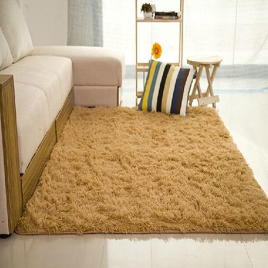 Carpet Plush Slip Resistant Polyester Solid Color Door Floor Mat for Sitting Room