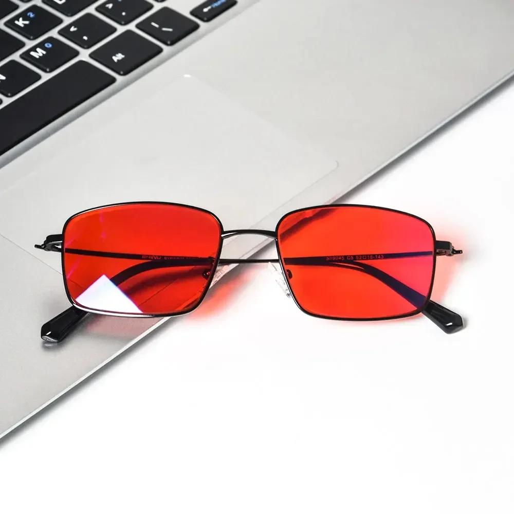 Shinu Trendige Orange/Rote Gläser Computerbrille Blaulichtfilter Für Gaming Und Arbeit Brille Bequem Für Lange Stunden