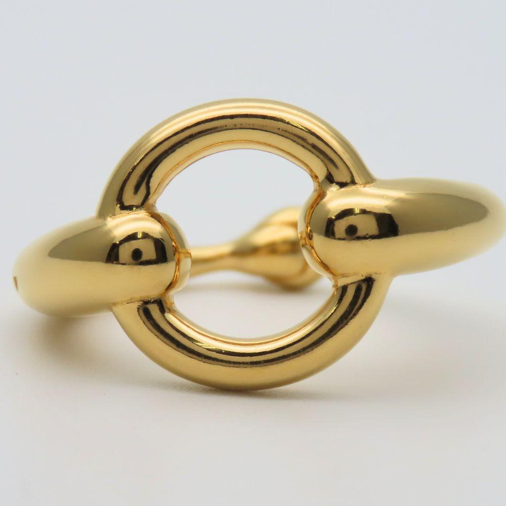 Gebrauchter HERMES Schalring Mo Metall 10,9g Gold Vergoldet