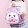 Little Car Rabbit Cartoon Backpack With Plush Pendant Oxford Cloth Bag School