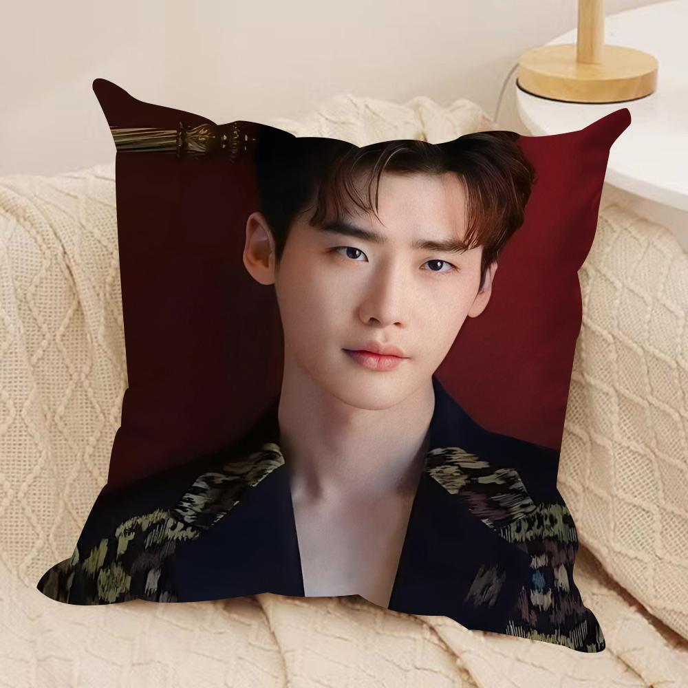 Lee Jong Suk Cushion Cover Silky Short Plush DoubleSided Printed Pillow Case for Sofa All Seasons Home Decor Gift
