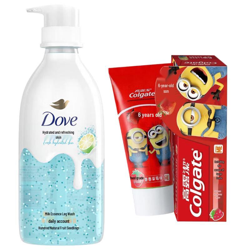 Dove Glacier Sea Salt Body Wash & Kids Toothpaste Bundle