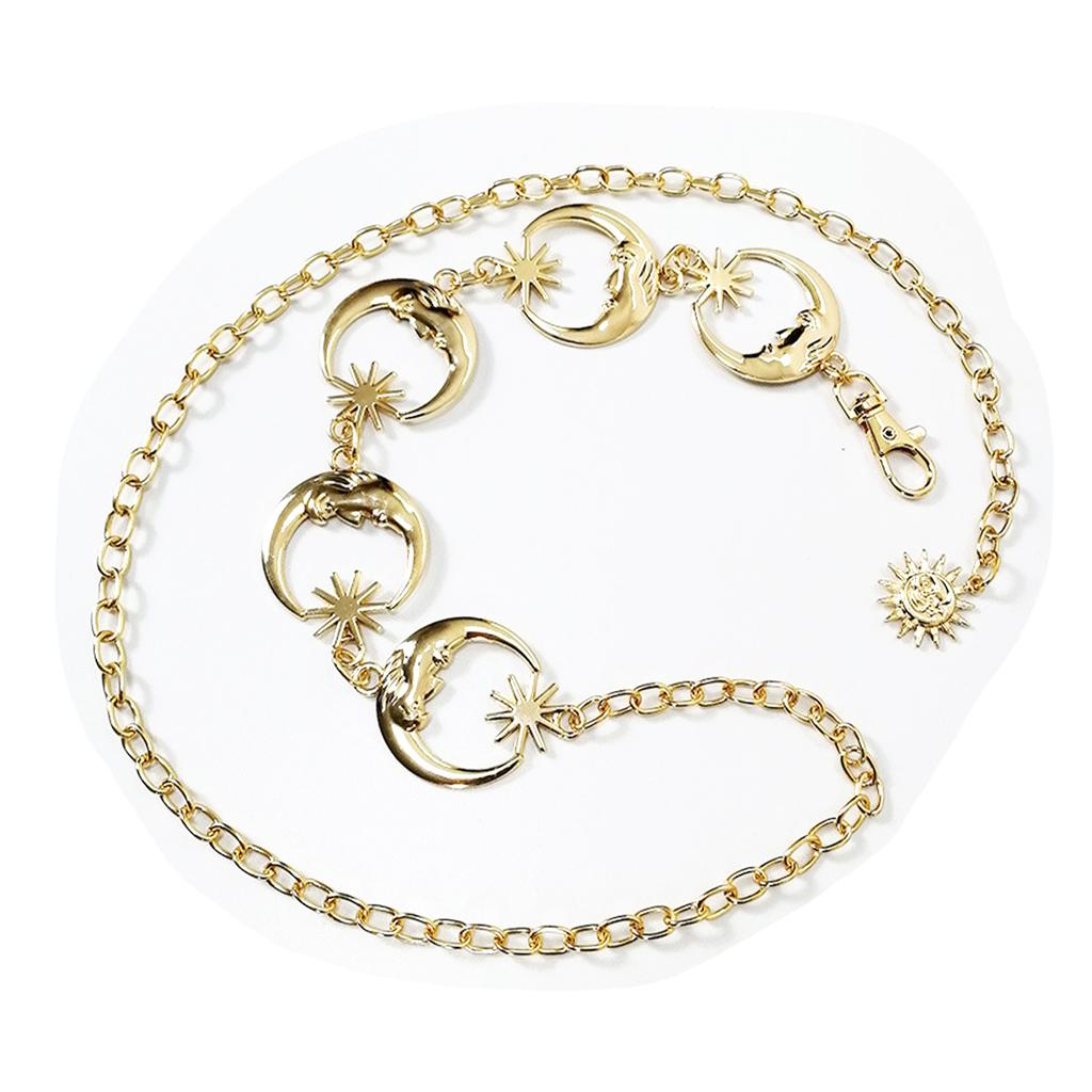Women Fashionable Moon Metal Waist Chain Belt Modern Decorative Robust No Rust Female Waist Chain