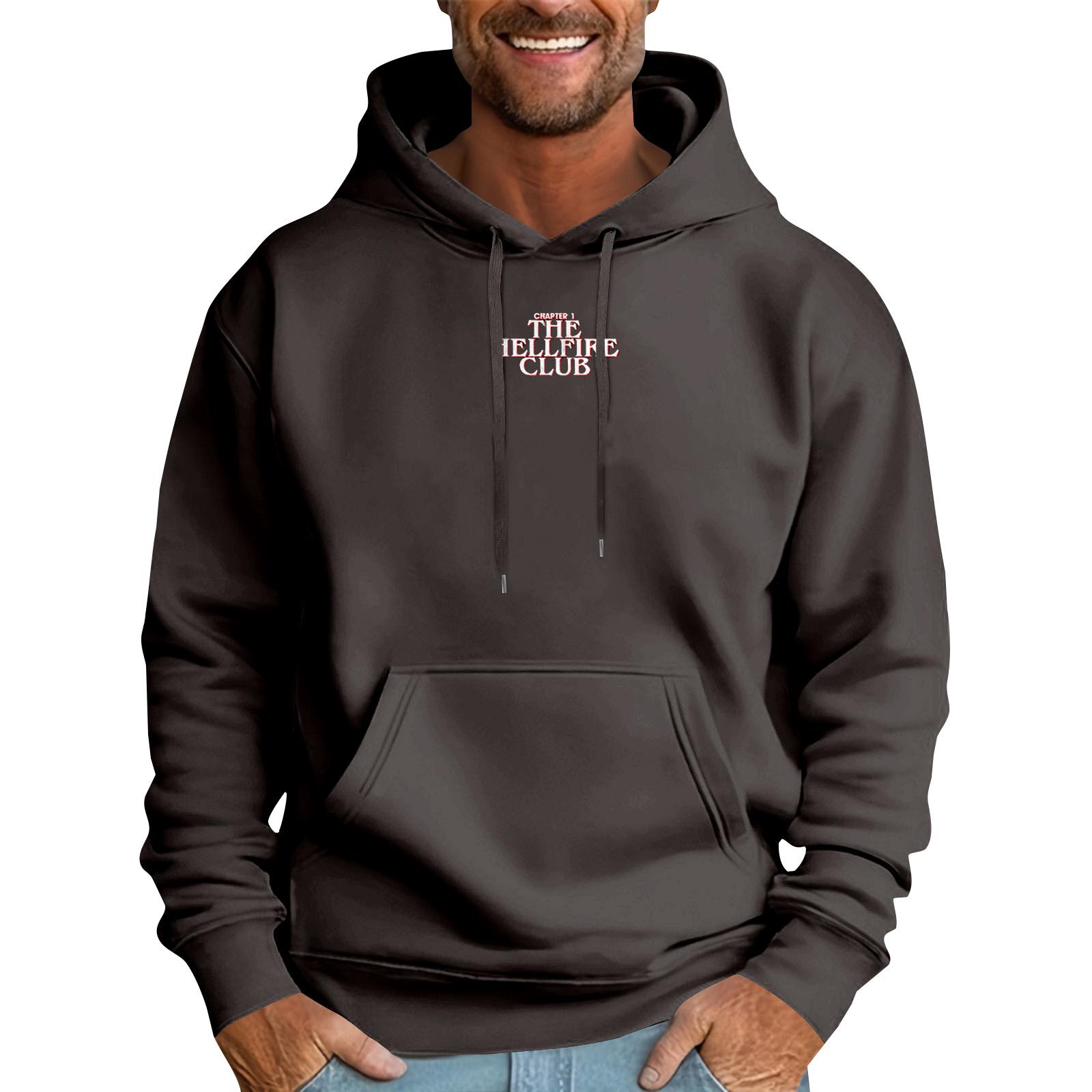 

CHAOTER КЛУБ АДСКОГО ПЛАМЕНИ Мужское худи свободного кроя с принтом L коричневый