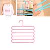 New Multi-functional Five-layer Pants Rack Clothes Hanger Candy-colored Plastic Hanger For Storage And Organization