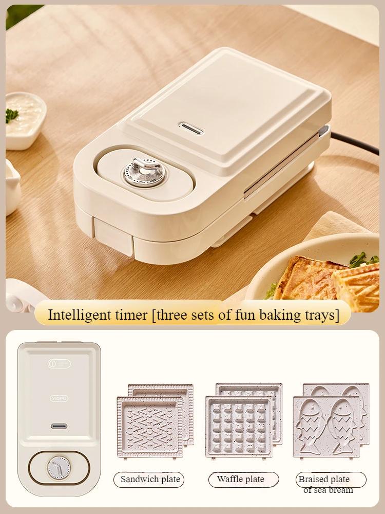 220V Elektrischer Sandwichmaker Waffelmaschine Toaster Backautomat Frühstücksmaschine Pfannkuchen Donuts Sandwichera