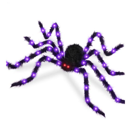 Halloween Edderkoppnettlys 250 LED Vanntette Nettlys med Edderkopp Fjernkontroll Spindelvev for Gård Hus Hage Utendørs Innendørs Fest Hjemsøkt