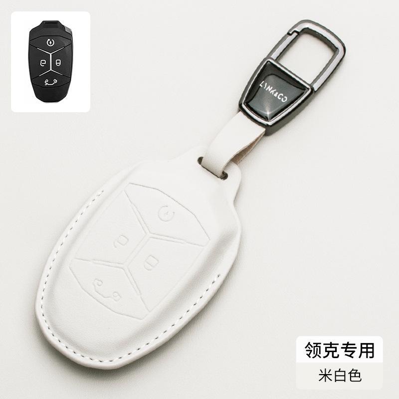 For Lynk & Co 08 01 02 03 05 06 09 Car Key Case Nappa Leather Remote Keychain Shell Protective Cover Key Protector Accessories
