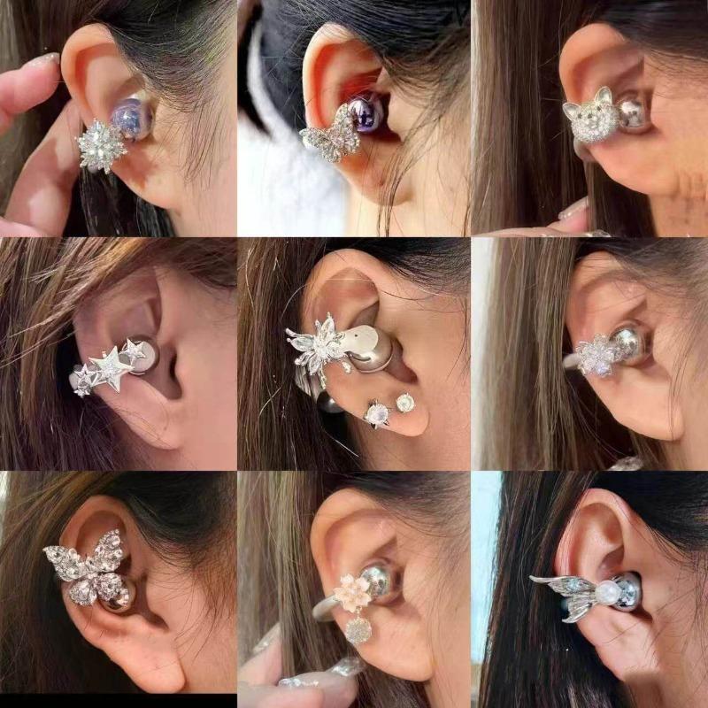 Suitable for earphone clips - star-shaped butterfly knot ear clips, with elegant and fashionable design, exquisite in quality.
