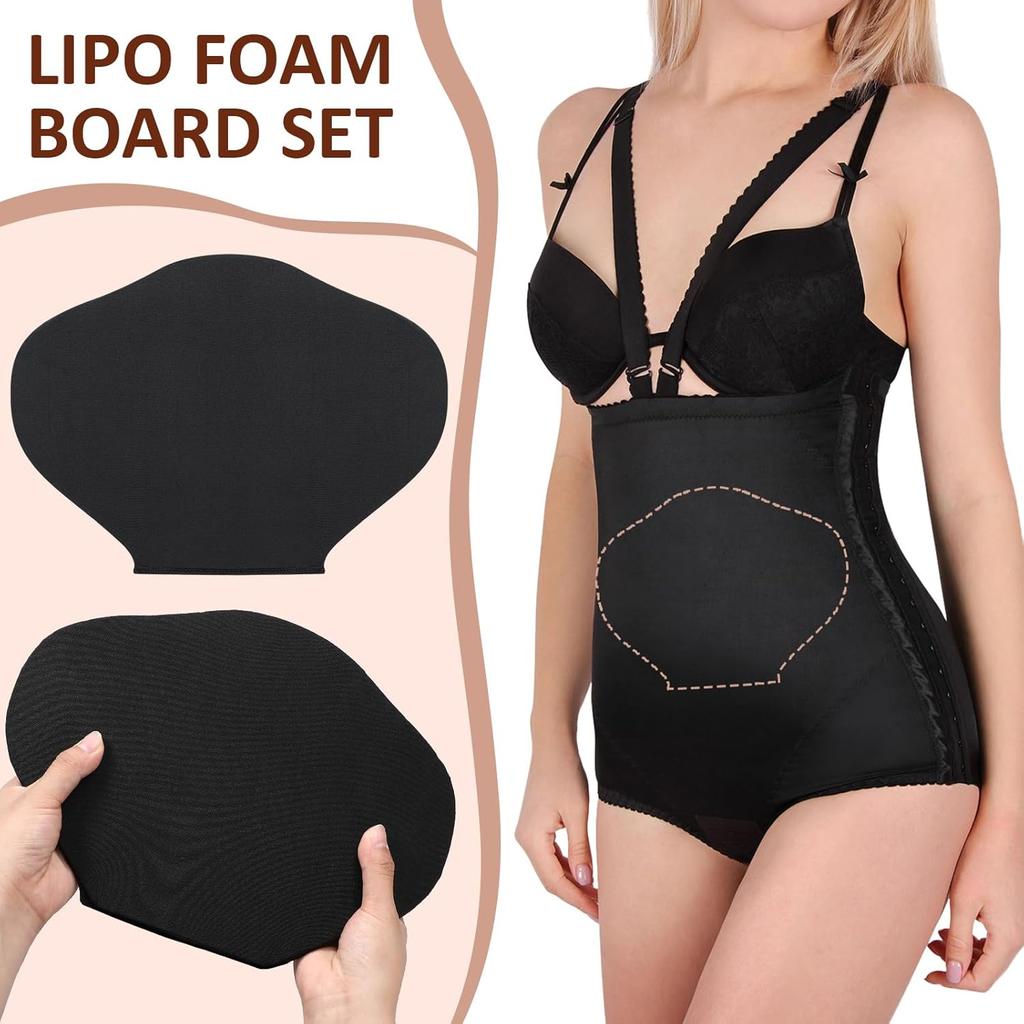 TrelaCo 6 Pcs Lipo Foam Board Set BBL Lumbar Molder AB Board Compression Abdominal Board Back Tummy Tuck Board Lumbar Supports (Black,White)