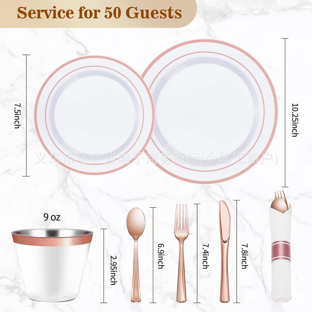 Disposable 7.5-Inch 10-Inch Ps Hard Plastic Dinner Plate, Knife, Fork And Spoon, Portable Tableware Set, A Must For Camping
