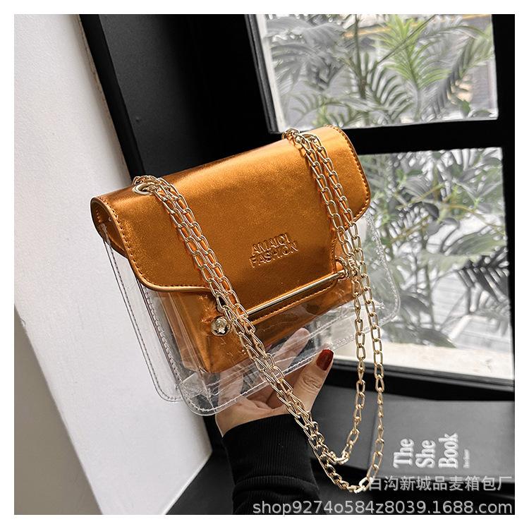 Popular small bag women 2025 new fashion messenger small bag chain bag transparent child and mother bag small square bag