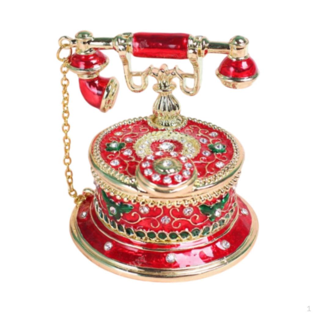 Dial Telephone Jewelry Box Storage Multifunctional Rings Holder Decoration for Girls