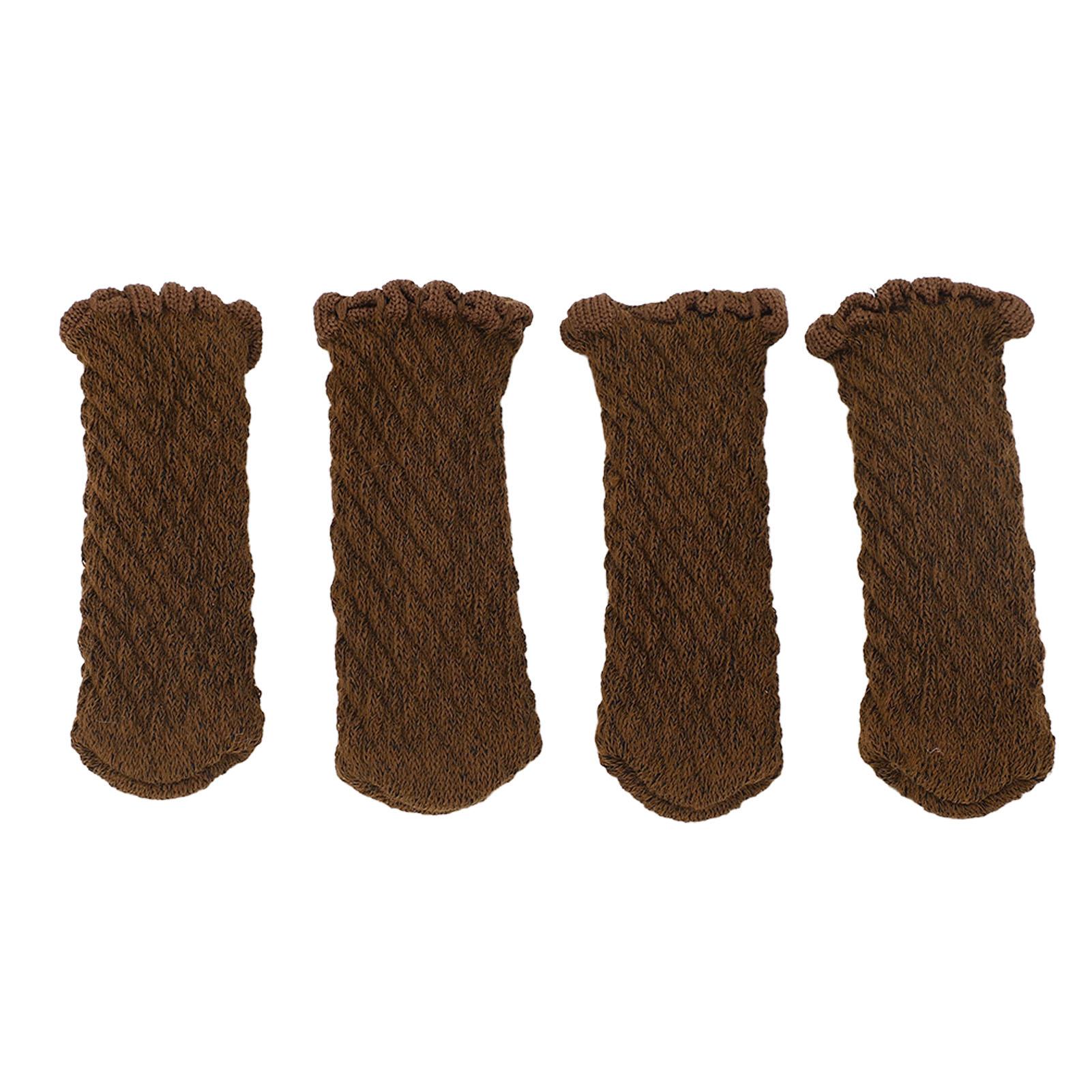 

20Pcs Thickened Knitted Table Chair Leg Floor Protectors Covers Furniture Leg Socks for Hardwood Elegant Chocolate