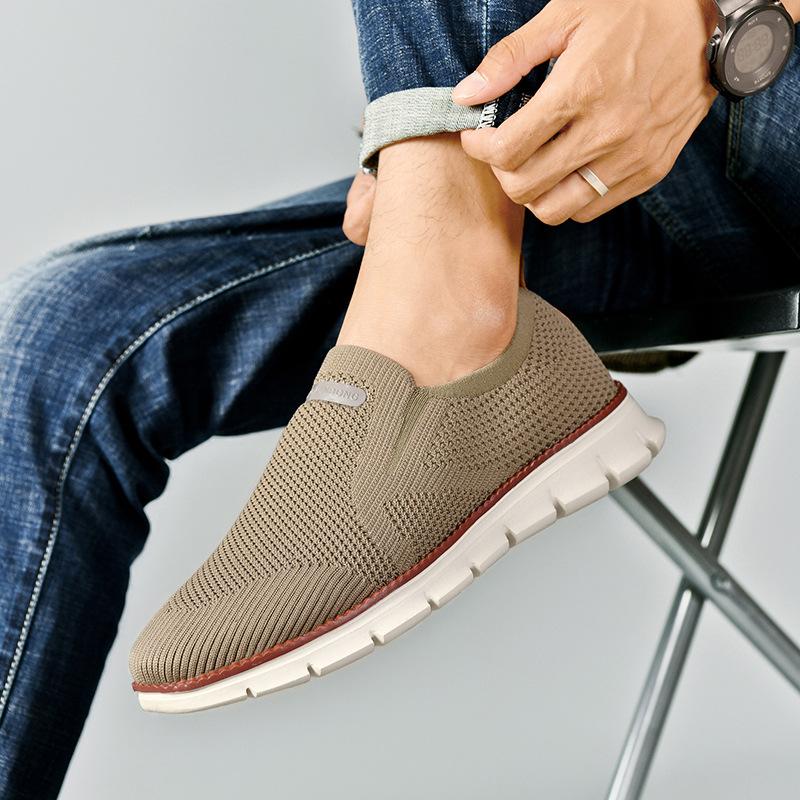 New British Style Men's Shoes Summer Breathable Sports Shoes Fly-woven Mesh Shoes Men's Large Size Shoes