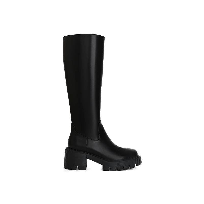 Shoes sw thick heel thick sole side zipper medium and high boots women's knight boots long boots autumn