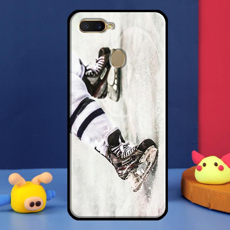Ice Hockey Sport Case For Oppo A16 A76 A96 A58 A78 A98 A5 A9 A91 A15 A17 A77 A52 A72 A74 A94 A54S A57S Cover