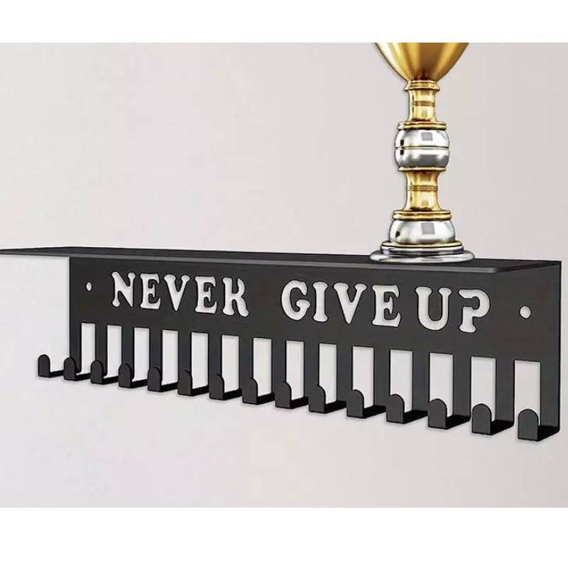 Metal Award Display Shelf With Wall Hook For Trophy And Medal Organization In Offices