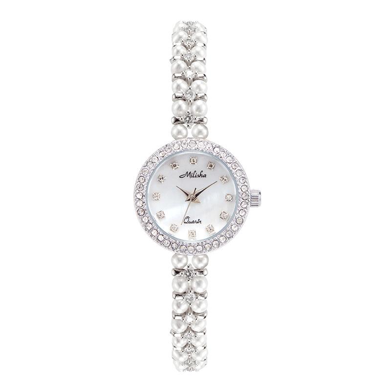 Diamond Watch Women'S Minimalist Temperament Pearl Watch With Fashionable Women'S Watch Trendy Women'S Watch
