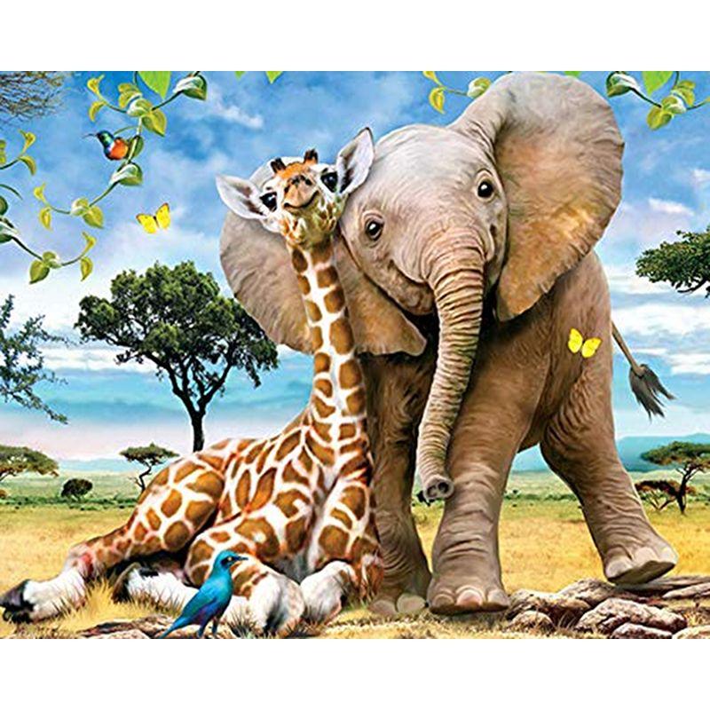 5D DIY Diamond Embroidery Animal Elephant Full Round Drill Diamond Painting Cross Stitch Home Decoration Handmade Gi