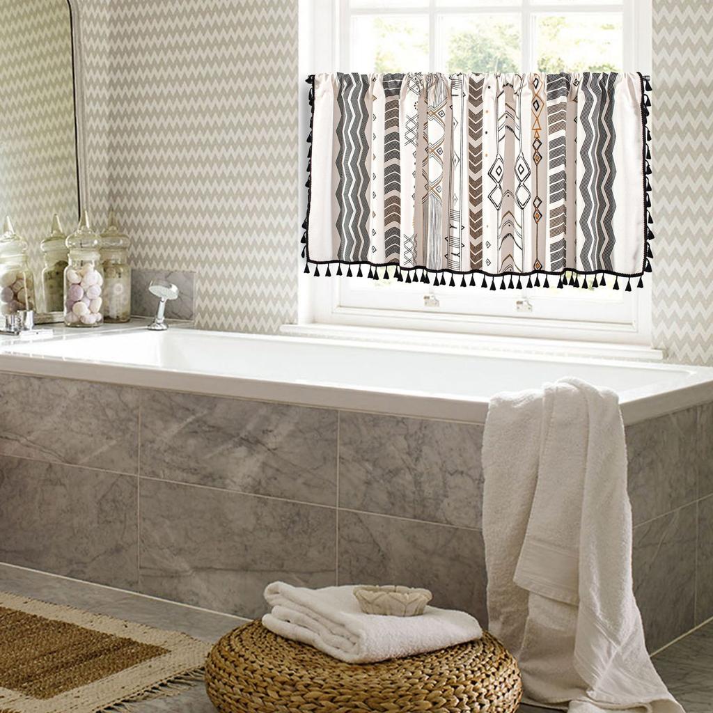 Window Mantle Arrow Geometric Printing Half Curtain Door Curtain Coffee Curtain Kitchen Sink Cabinet Dust Curtain