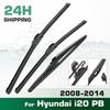 For Hyundai i20 PB 2008-2014 2009 2010 2011 2012 2013 Wiper Front & Rear Wiper Blades Windshield Windscreen Window 24"+16"+12