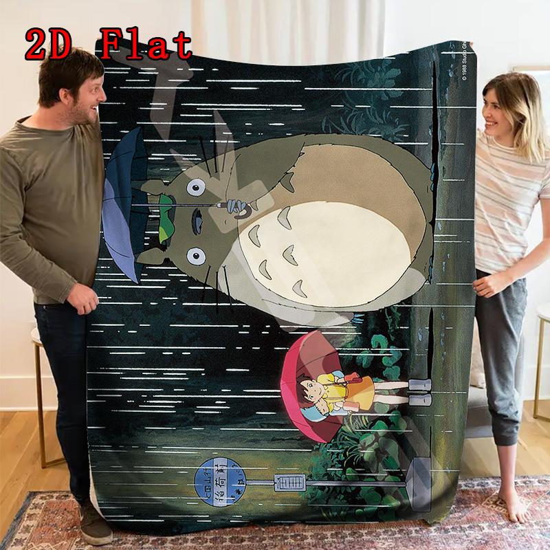 My Neighbor Totoro 2D Flat Pattern Flannel Blanket High quality All Seasons Warmth and Comfort Perfect for Christmas Gifts.261018307DMT