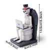 Halloween Skelett Figur Sitzt auf Toilette mit Laptop Horror Harz Skulptur Ornament Für Party Dekoration Sammlung