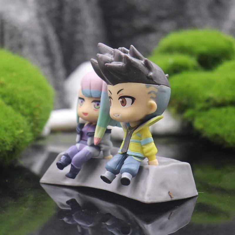 2pcs/Set Cute Cyberpunk Lucy Rebecca David Action Figure Toys Collection Model Toys Gifts