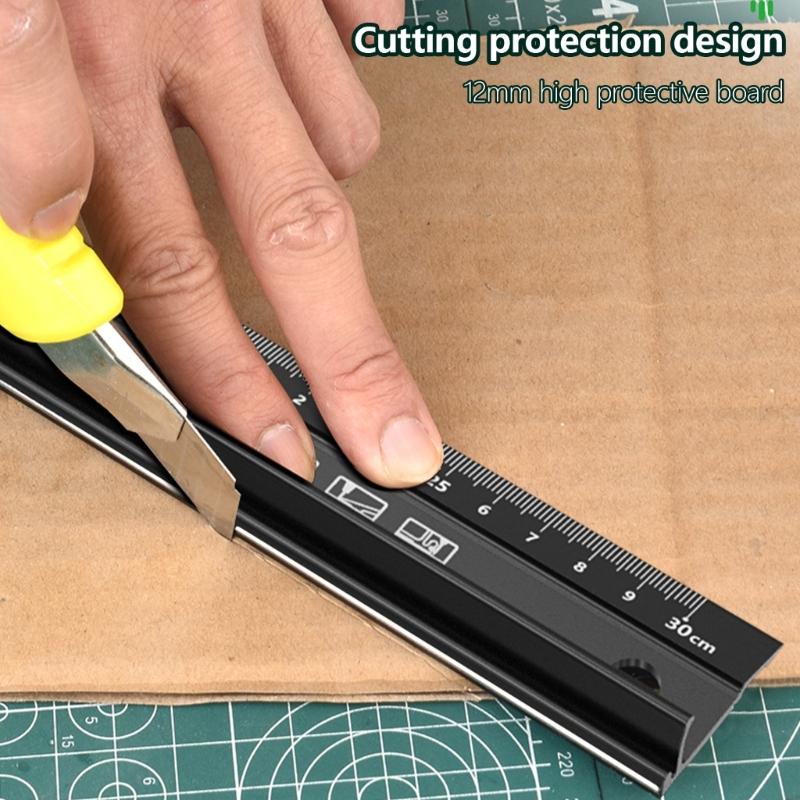 multifunction Aluminum Safe Ruler Aluminum Ruler with Angles Measurement Upgrades for Architects Engineers & Woodworking