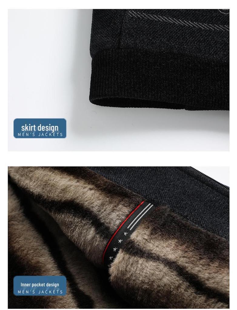 Plüsch-Chenille-Winterjacke für Herren für 50-Jährige - Lässiges warmes Oberteil für die Mitte des Lebens