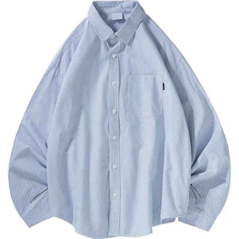 2024 Letter Long Sleeved Shirt Japanese Hong Kong Style Ins Loose Shirt Men'S Summer Trend Versatile Casual Jacket