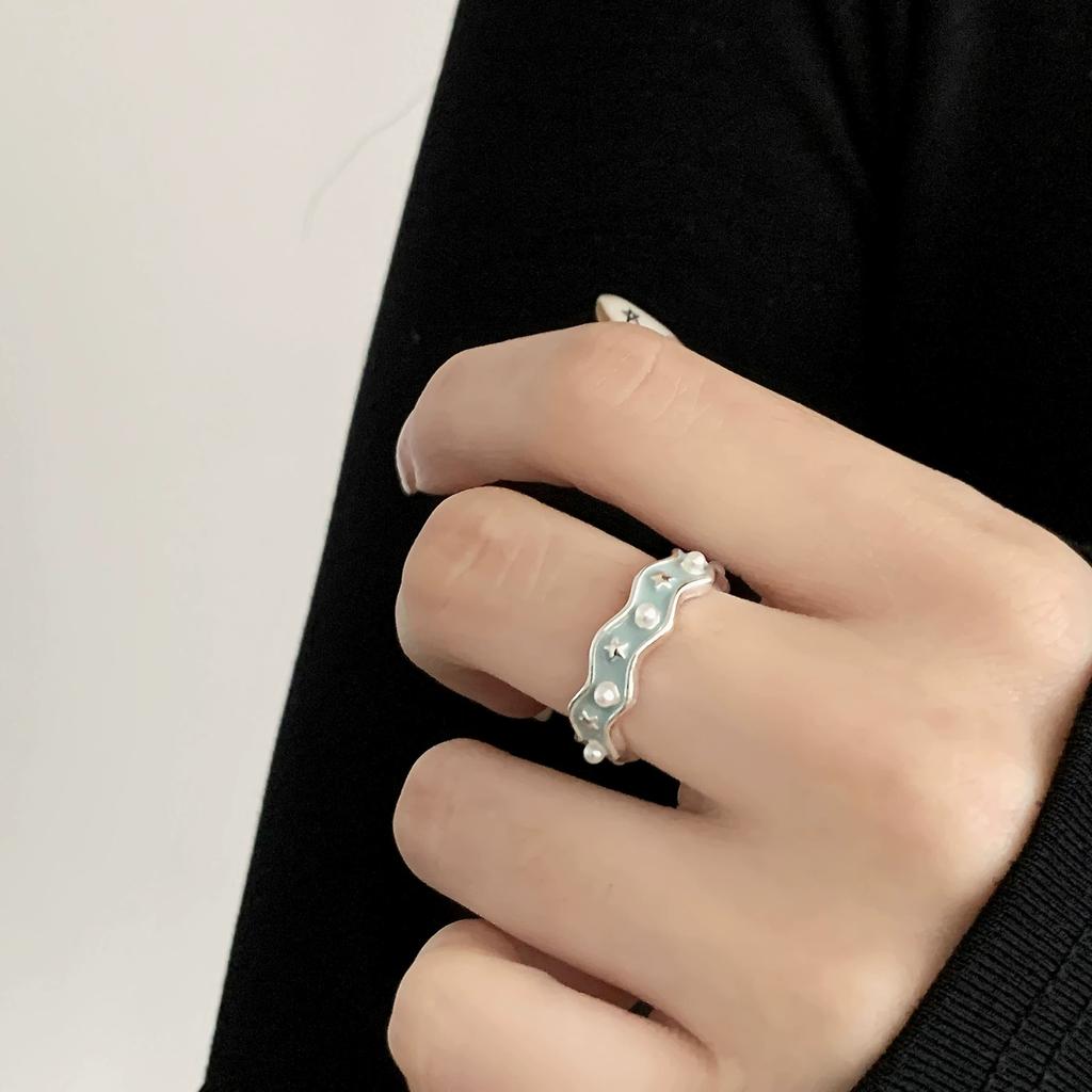 925 Silver Flower Lace Ring Korean Fashion Opening Inlaid CZ Adjustable Rings Valentine's Day Gift