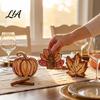 Autumn Harvest Table Decorations 3Pcs Thanksgiving Wooden Block Signs, Fall Pumpkin Turkey Maple Leaf Tabletop Display Ornaments Decor, Farmhouse