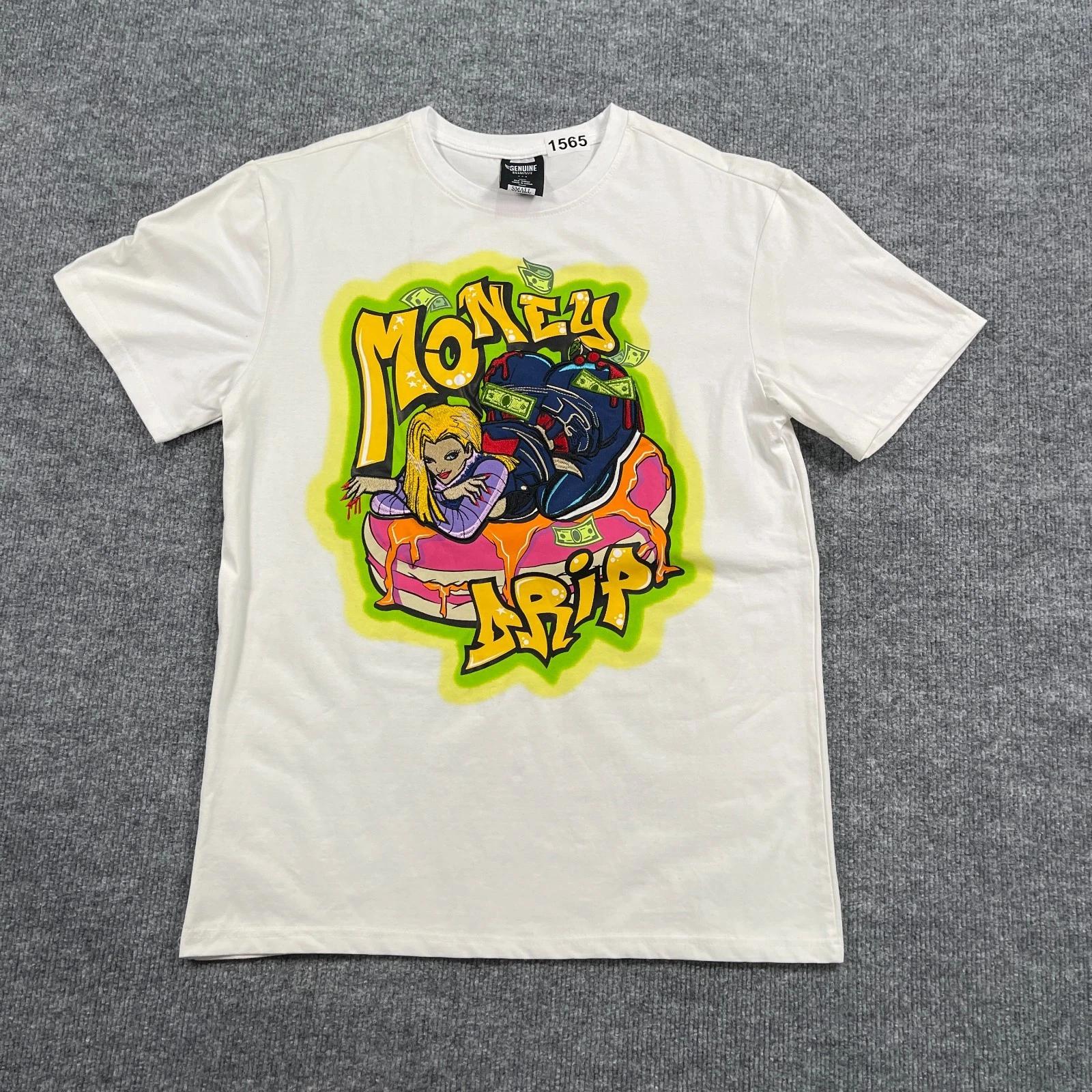 

Genuine X Money-Drip Twerk Streetwear Graffiti Art Shirt Small 19x26 White 2XL