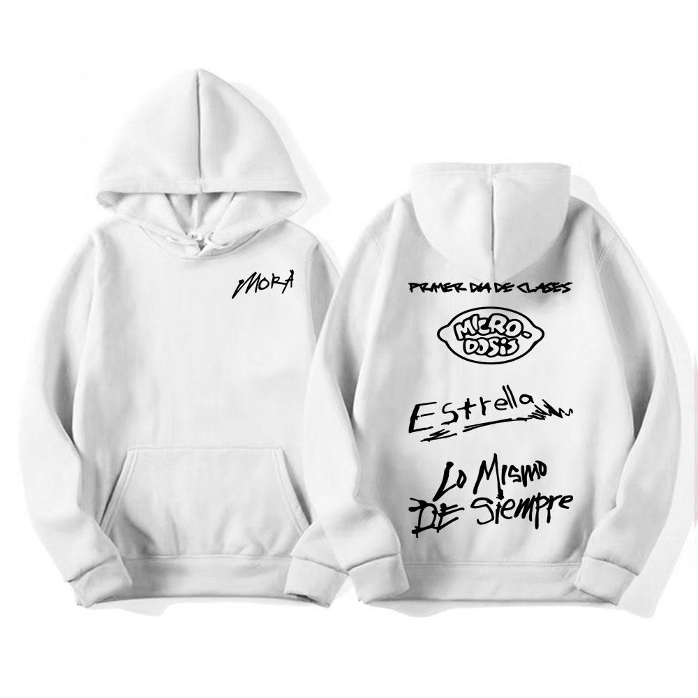 Rapper Mora Lo Mismo De Siempre Album Hoodies Men Women Autumn Winter Cotton Sweatshirt Harajuku Vintage Gothic Hoodie Pullovers