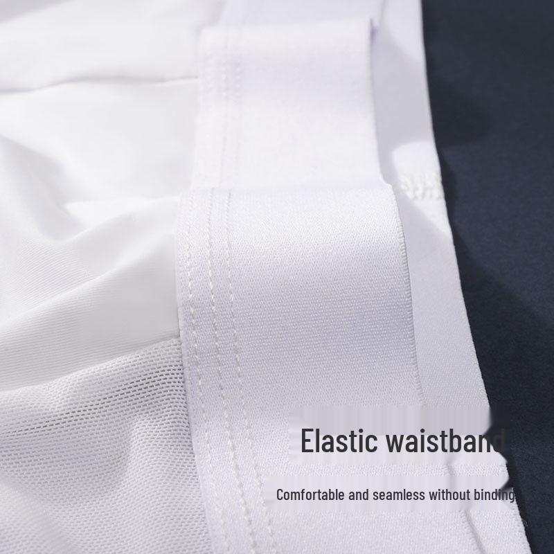 Men's Seamless Ice Silk Breathable Boxer Briefs - Lightweight, Comfortable Summer Underwear with Waistband