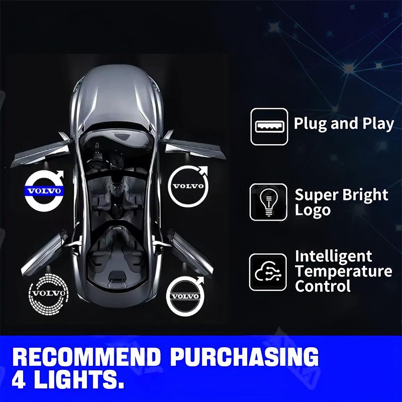 For Volvo S932PCS LED Car Door Logo Projector Welcome Ghost Shadow Light Accessories For Volvo S60 S80 S90 V60 V40 XC60 XC90 XC40 V90 S80