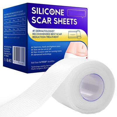 Transparentes Gel-Silikon-Narbenband, hochwertige Narben-Silikonstreifen, transparente, fortschrittliche Narbenentfernungspflaster für Kaiserschnitte, Keloide, Verbrennungen und Akne