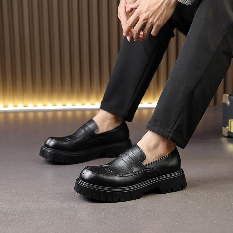 Fashion Casual men's loafers Retro elegant British style Leisure Outdoor Daily dress party and office shoes Black Brown Plus Size