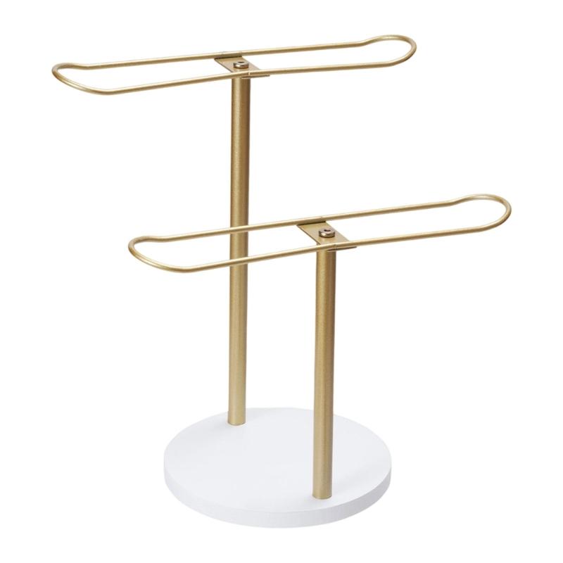 Contemporary Headband Display Stand Wooden Base Scrunchie Holder Space Saving Hair Accessories Organiser for Bedroom