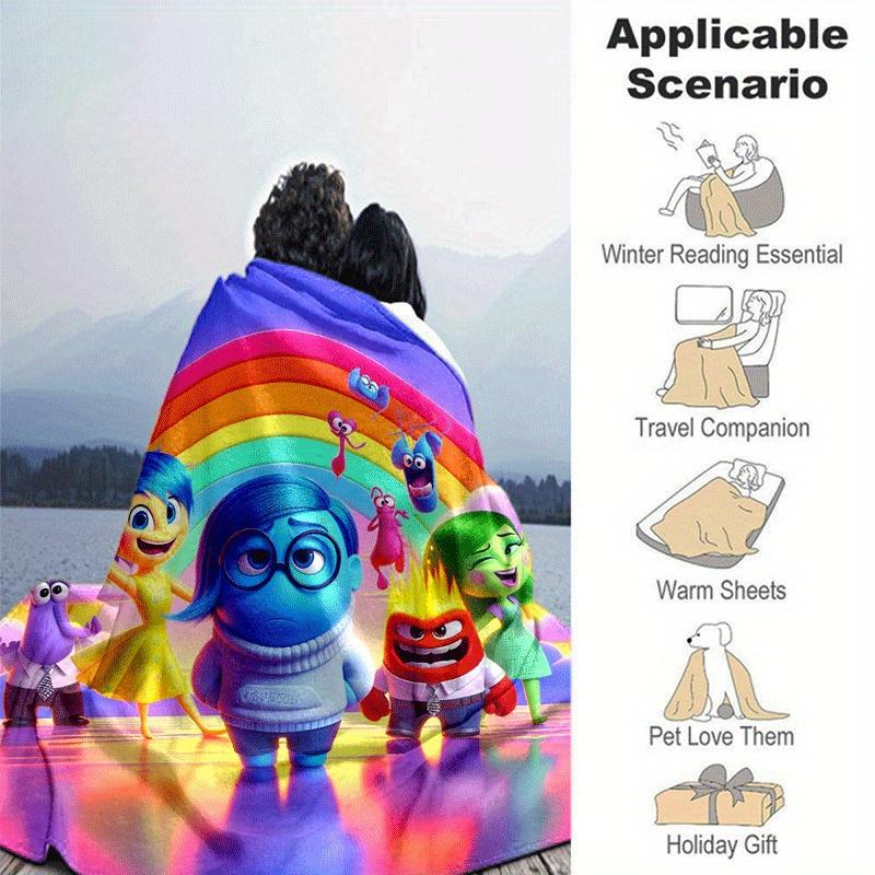 1pc Inside Out Printing Blanket - Soft, All-Season Throw for Office Blanket,  | Personalized Gift with Adorable Cartoon Design