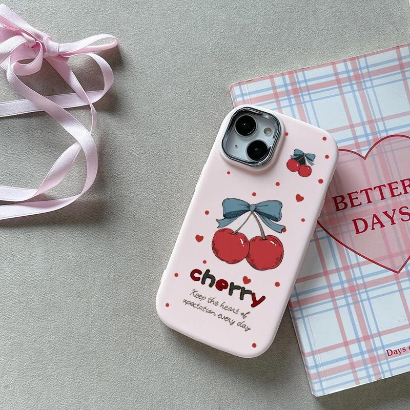 Cute Cherry Bow Case for OPPO Reno 13F 12F 11F 5G 7 4G 5 6 Lite 8 A78 A98 A58 5G A38 A18 A17 A16 A15 A57 A77 A5 A9 2020 Cover