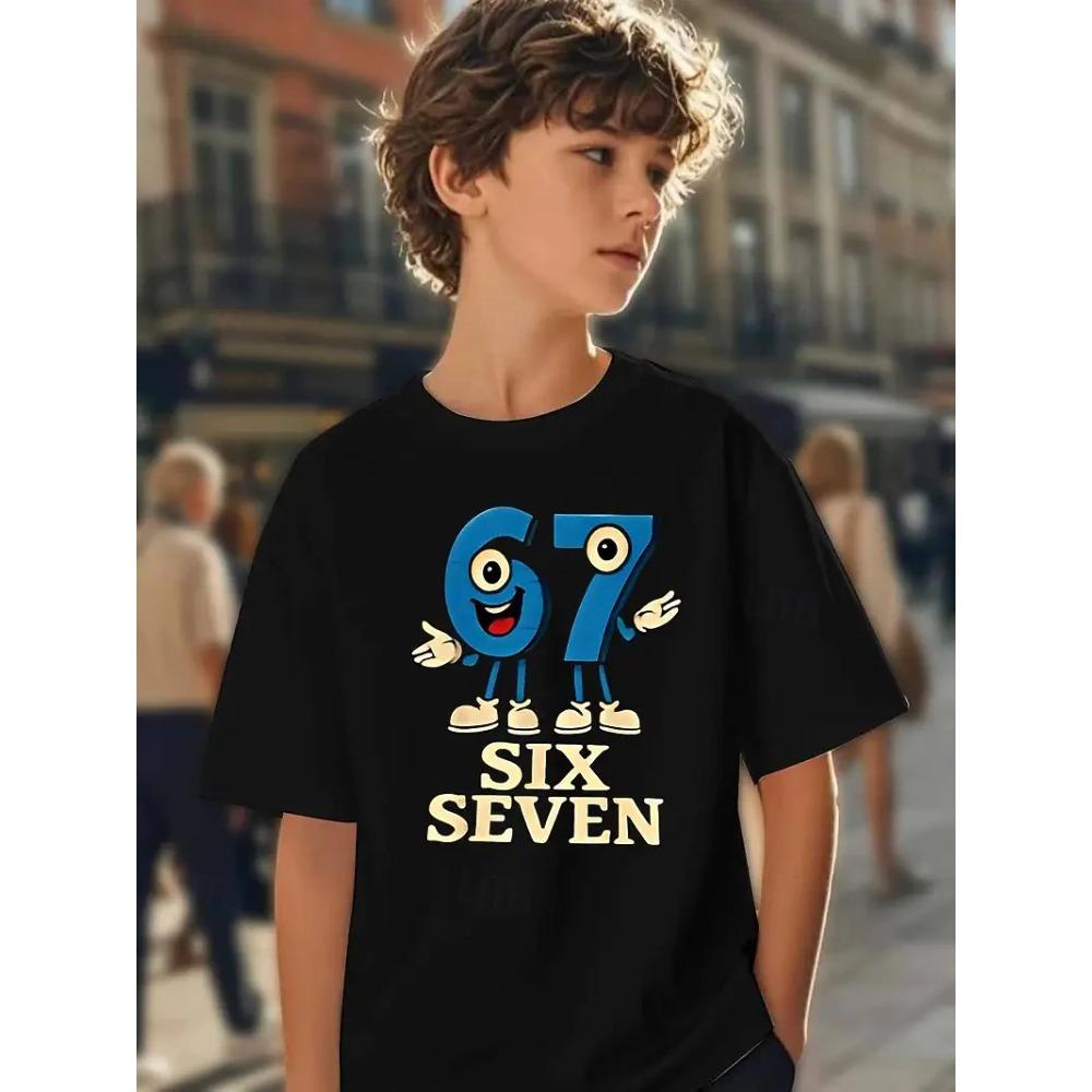 Children's Patterned Soccer Fun No. 67 T-Shirt Crew Neck Short Sleeve