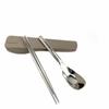 2Pcs/Set with Buckle Travel Cutlery Set with Storage Box Spoon Chopsticks Set  Outdoor