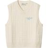 Carhartt WIP Womens Signature Vest Sweater Cable Knit Design Logo Letter Henley Neck Sleeveless Vest Women vests Natural I033882-2JH-XX