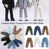 Doll Fashion Clothes For 1/11 Ob11 Dolls Denim Trousers For 1/12 Bjd/Gsc Doll T-Shirt Mini Cute Doll Pants Diy Doll Accessories